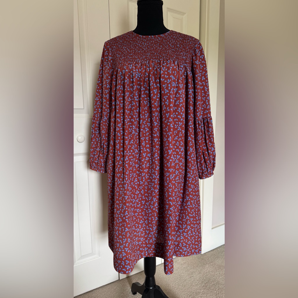 Hatch Maternity Floral Dress With 3/4 Sleeves Size L
